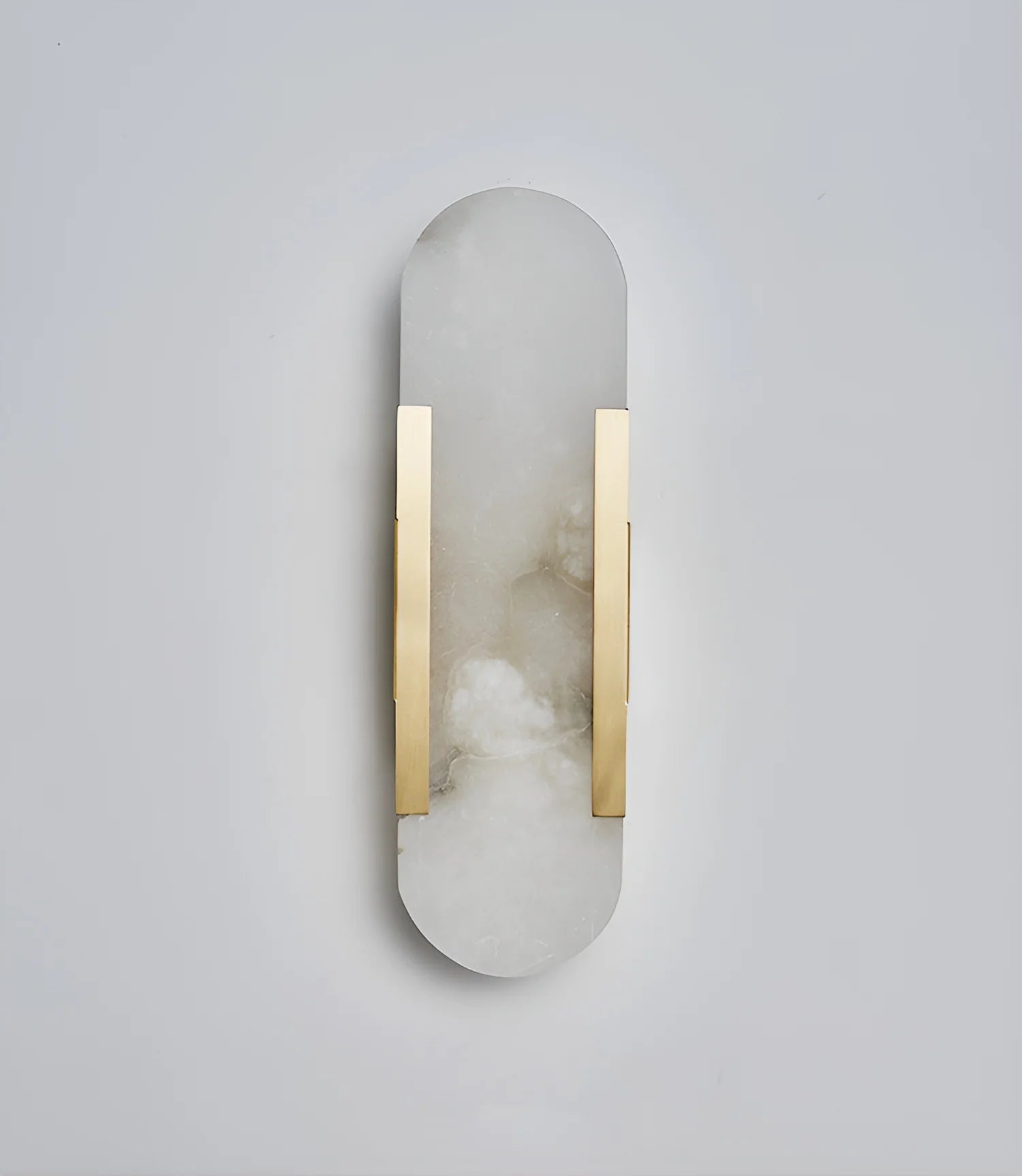 Wall LampModern Melange Elongated Alabaster Wall LampDia 10cm x H 35cm / ∅ 3.9″ x H 13.8″Gold & WhiteLennar Visual