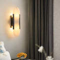 Wall LampModern Melange Elongated Alabaster Wall LampDia 10cm x H 35cm / ∅ 3.9″ x H 13.8″Black & WhiteLennar Visual