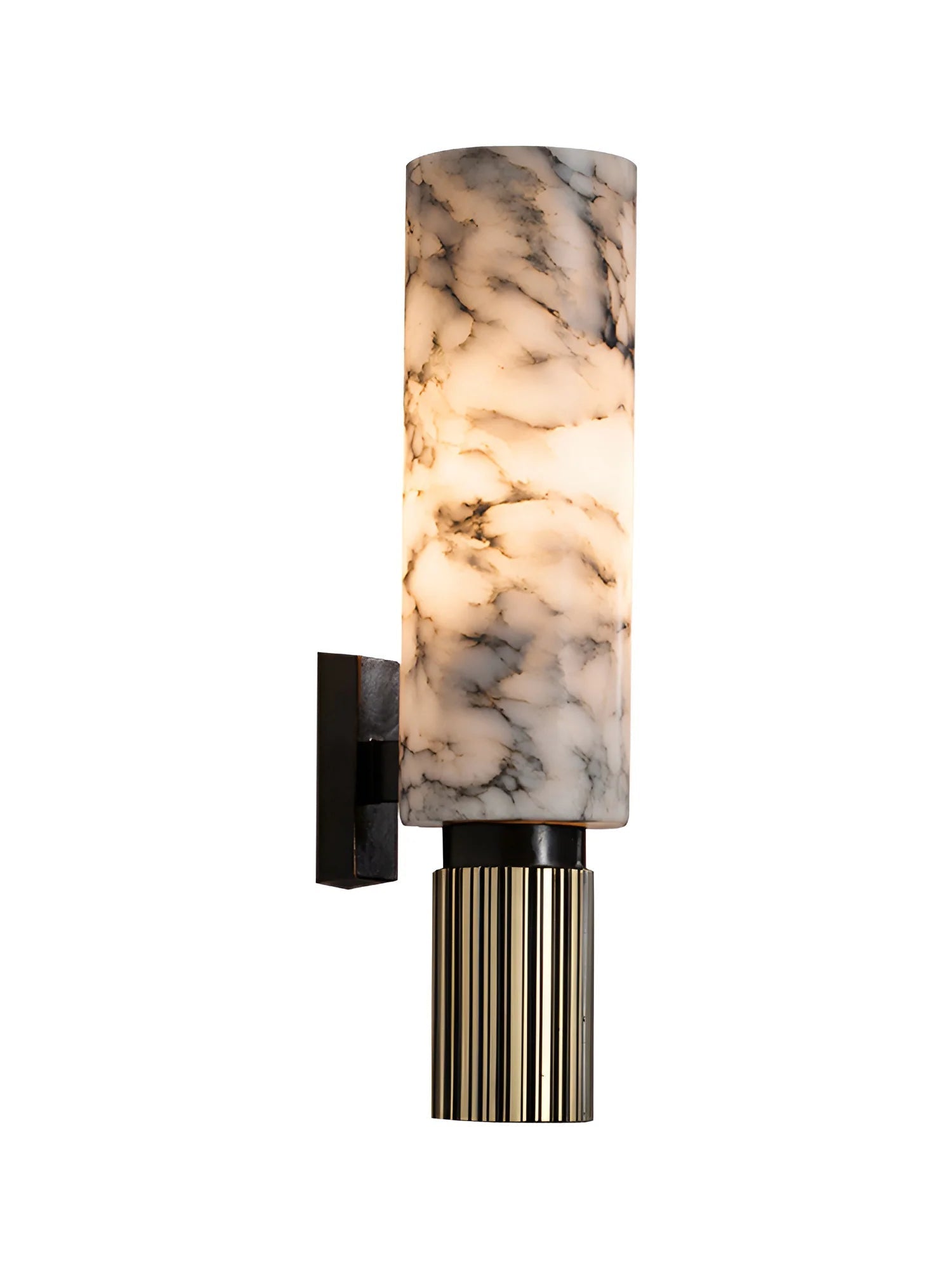 Wall LampModern Riviera Alabaster Wall LampDia 13cm x H 34cm / ∅ 5.1″ x H 13.4″ *2Brass & WhiteLennar Visual