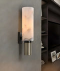 Wall LampModern Riviera Alabaster Wall LampDia 13cm x H 34cm / ∅ 5.1″ x H 13.4″ *2Brass & WhiteLennar Visual