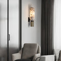 Wall LampModern Riviera Alabaster Wall LampDia 13cm x H 34cm / ∅ 5.1″ x H 13.4″Brass & WhiteLennar Visual