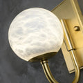 Wall LightModern Spherical Alabaster Wall LightL 19cm x W 12cm x H 18cm / L 7.5″ x W 4.7″ x H 7.1″Gold & WhiteLennar Visual