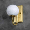 Wall LightModern Spherical Alabaster Wall LightL 19cm x W 12cm x H 18cm / L 7.5″ x W 4.7″ x H 7.1″Gold & WhiteLennar Visual