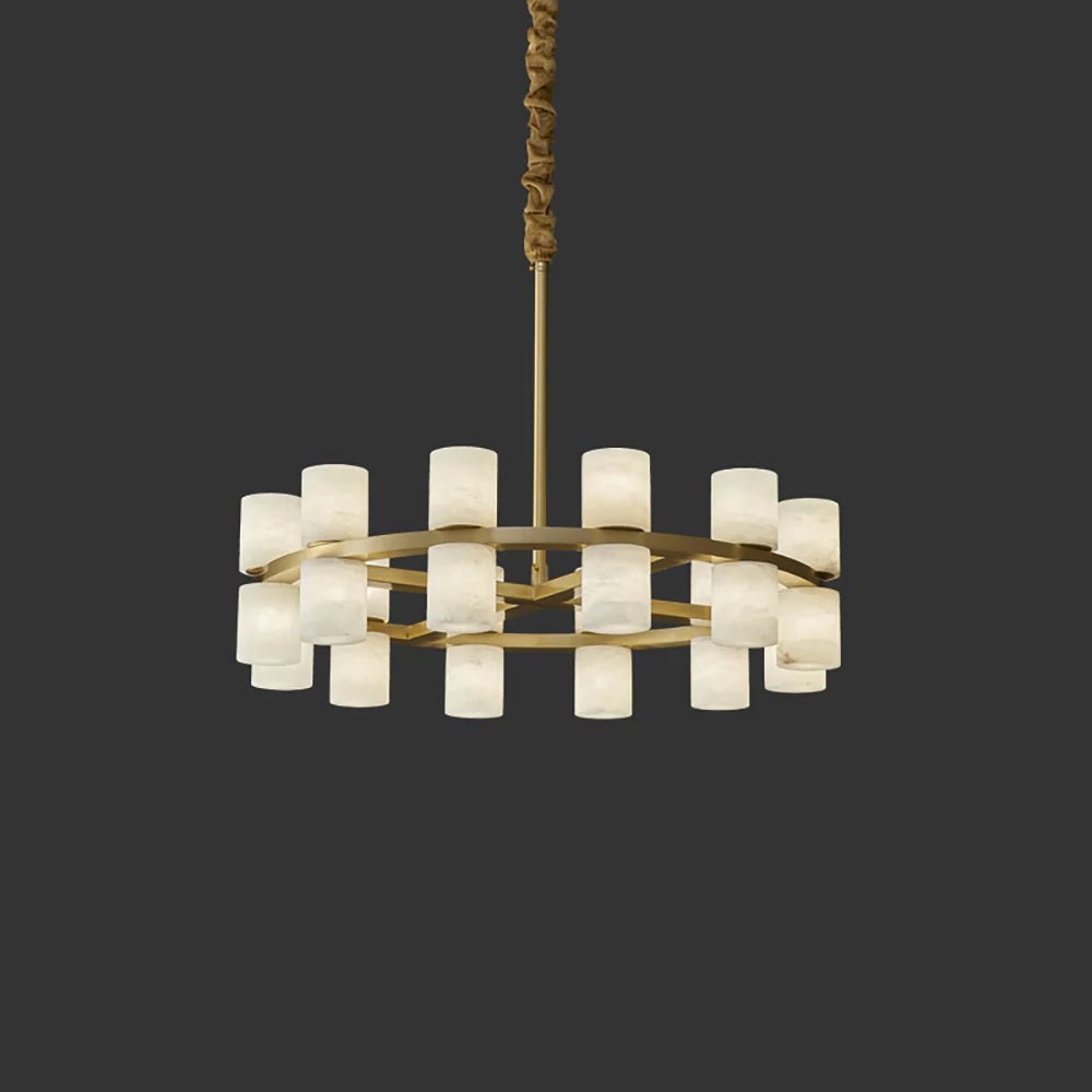 ChandelierModern Tabitha Alabaster ChandelierDia 60cm x H 16cm / ∅ 23.6″ x H 6.3″WhiteLennar Visual