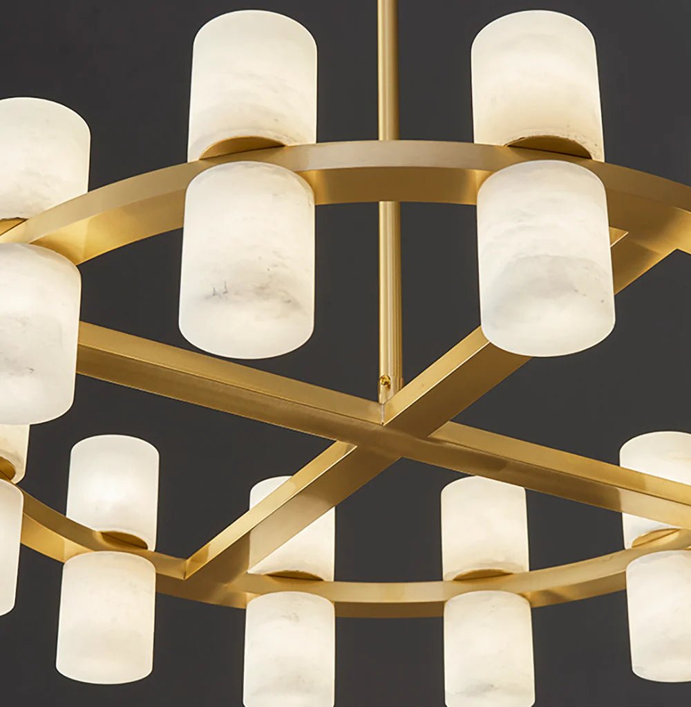 ChandelierModern Tabitha Alabaster ChandelierDia 60cm x H 16cm / ∅ 23.6″ x H 6.3″WhiteLennar Visual