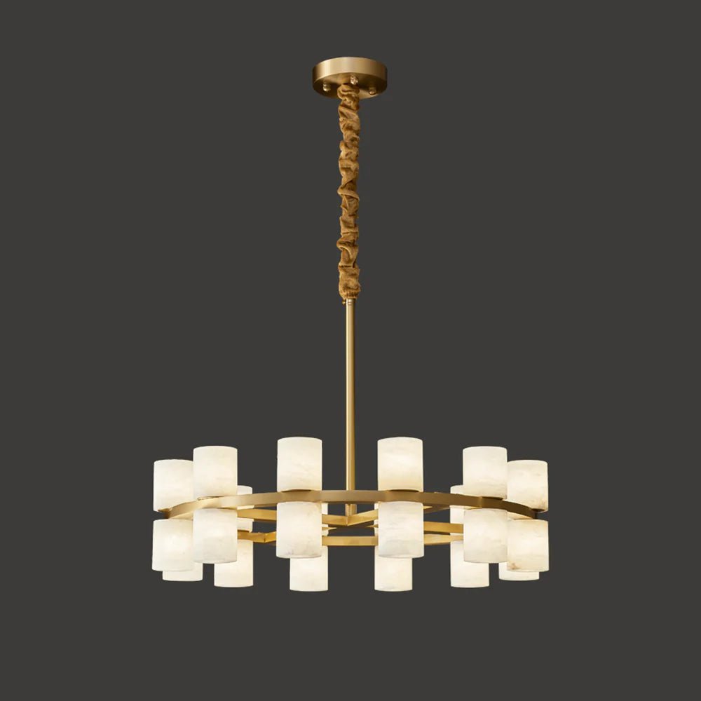 ChandelierModern Tabitha Alabaster ChandelierDia 60cm x H 16cm / ∅ 23.6″ x H 6.3″WhiteLennar Visual