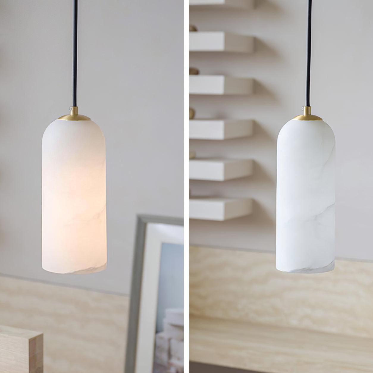 Pendant LightMonty Alabaster Pendant LampDia 10cm x H 25cm / ∅ 3.9″ x H 9.8″Brass & White AlabasterLennar Visual