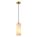 Pendant LightMonty Alabaster Pendant Lamp2 Heads Round Canopy Dia 20cm x H 150cm / ∅ 7.9″ x H 59.1″Brass & White AlabasterLennar Visual