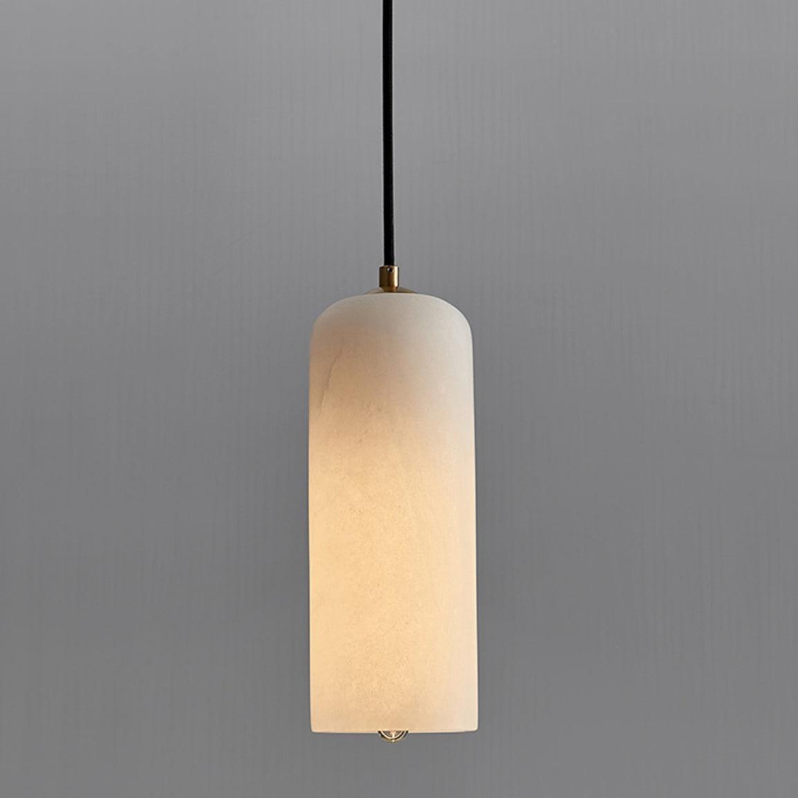 Pendant LightMonty Alabaster Pendant Lamp2 Heads Round Canopy Dia 20cm x H 150cm / ∅ 7.9″ x H 59.1″Brass & White AlabasterLennar Visual