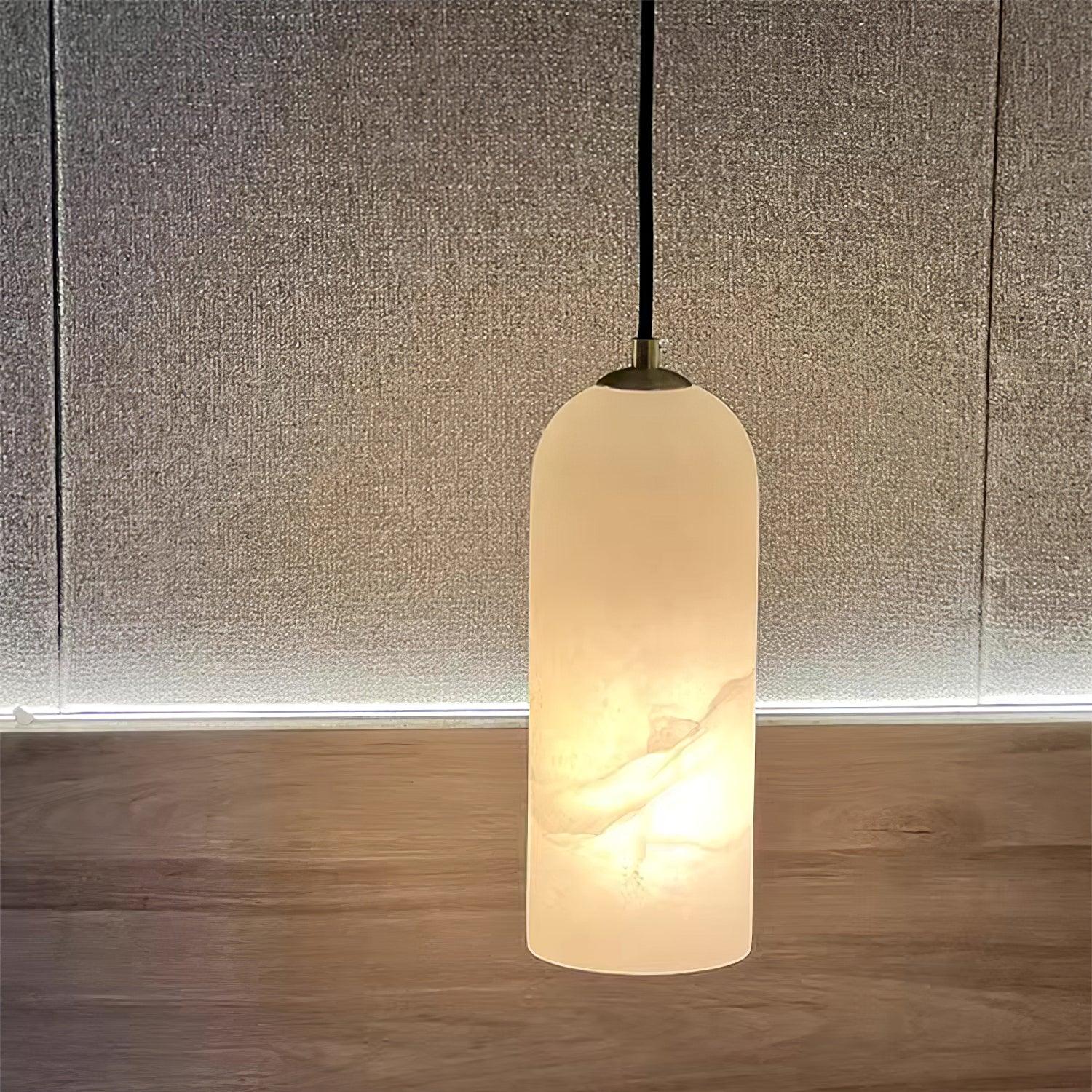 Pendant LightMonty Alabaster Pendant LampDia 10cm x H 25cm / ∅ 3.9″ x H 9.8″Brass & White AlabasterLennar Visual