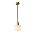 Pendant LightNatural Alabaster Small Pendant LightDia 17cm x H 30cm / Φ 6.7″ x H 11.8″Gold + WhiteLennar Visual