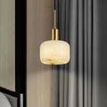 Pendant LightNatural Alabaster Small Pendant LightDia 17cm x H 30cm / Φ 6.7″ x H 11.8″Gold + WhiteLennar Visual