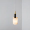 Pendant LightNatural Alabaster Small Pendant LightDia 12.5 cm x H 35 cm / ∅ 4.9″ x H 13.8″Black & WhiteLennar Visual