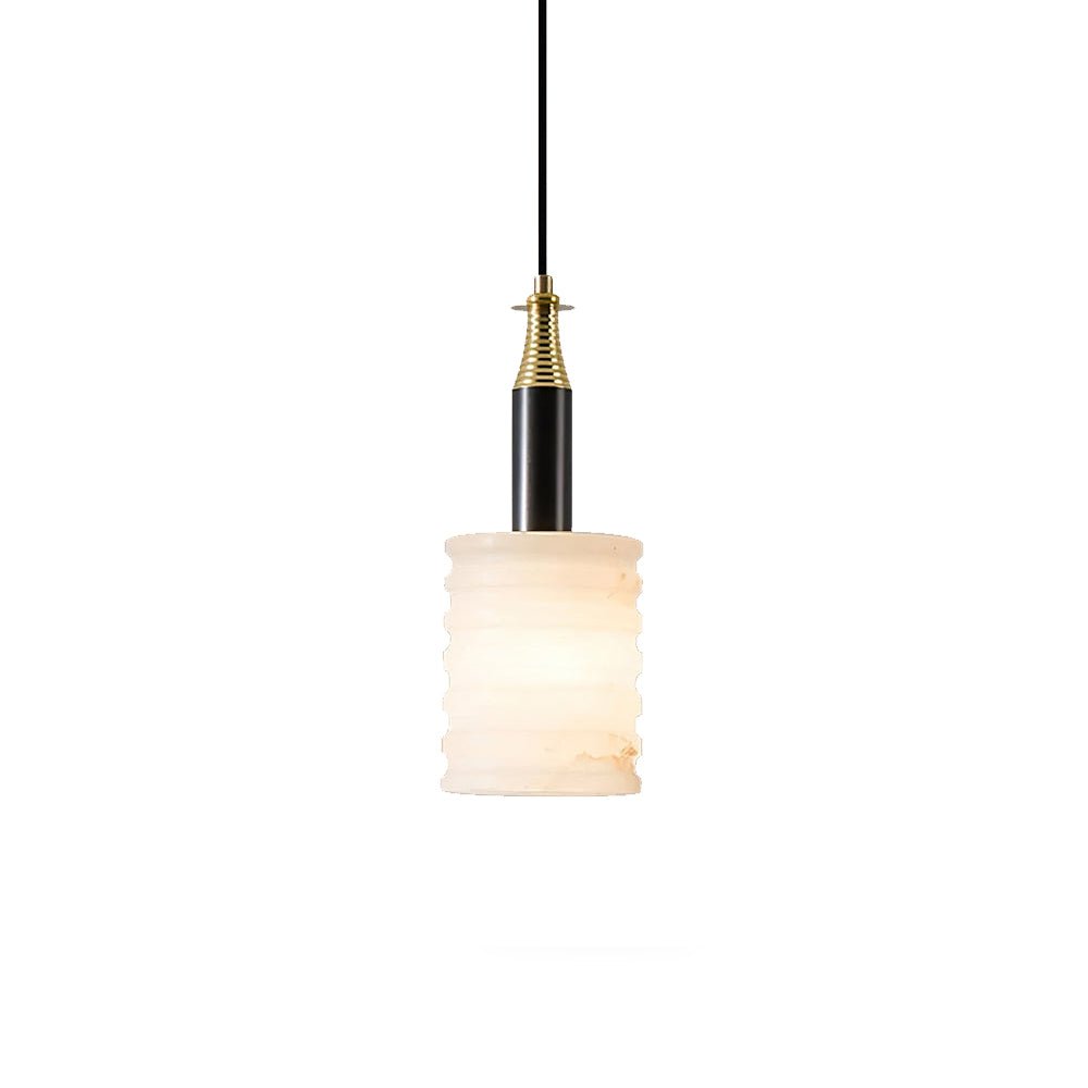 Pendant LightNatural Alabaster Small Pendant LightDia 12.5 cm x H 35 cm / ∅ 4.9″ x H 13.8″Black & WhiteLennar Visual