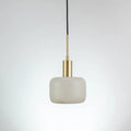 Pendant LightNatural Alabaster Small Pendant LightDia 17cm x H 30cm / Φ 6.7″ x H 11.8″Gold + WhiteLennar Visual