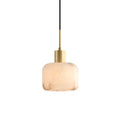 Pendant LightNatural Alabaster Small Pendant LightDia 17cm x H 30cm / Φ 6.7″ x H 11.8″Gold + WhiteLennar Visual