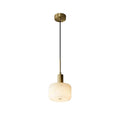 Pendant LightNatural Alabaster Small Pendant LightDia 17cm x H 30cm / Φ 6.7″ x H 11.8″Gold + WhiteLennar Visual