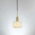 Pendant LightNatural Alabaster Small Pendant LightDia 17cm x H 30cm / Φ 6.7″ x H 11.8″Gold + WhiteLennar Visual