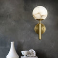 Wall LampOrbis Alabaster Wall LampDia 15cm x H 35cm / Φ 5.9″ x H 13.8″Gold+WhiteLennar Visual