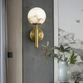 Wall LampOrbis Alabaster Wall LampDia 15cm x H 35cm / Φ 5.9″ x H 13.8″Gold+WhiteLennar Visual