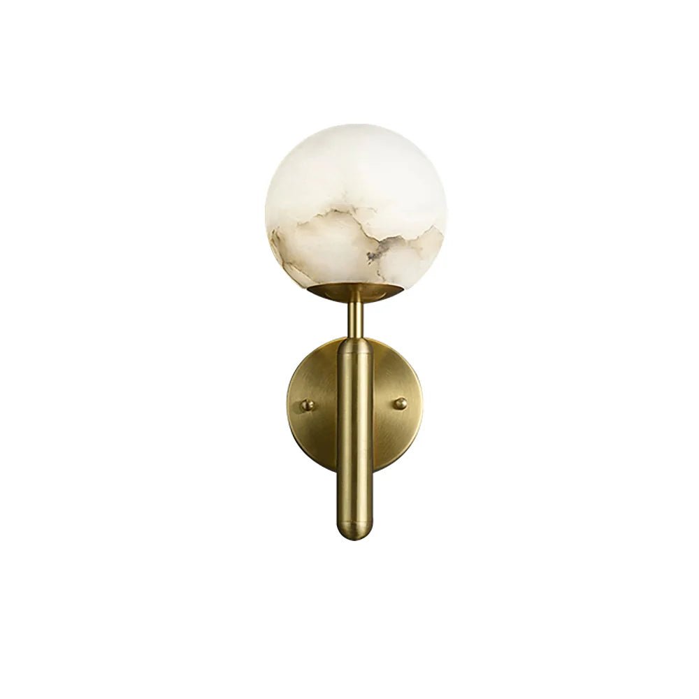 Wall LampOrbis Alabaster Wall LampDia 15cm x H 35cm / Φ 5.9″ x H 13.8″Gold+WhiteLennar Visual