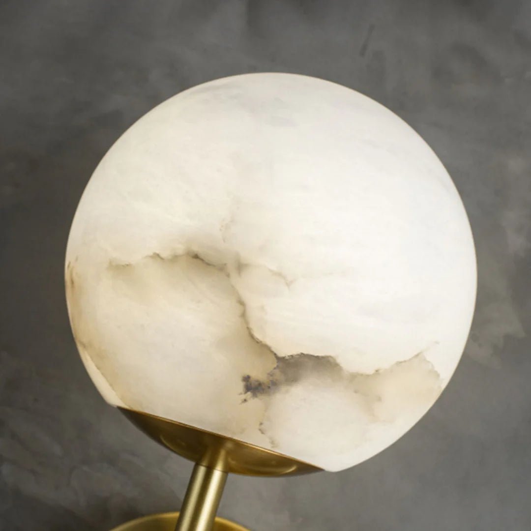 Wall LampOrbis Alabaster Wall LampDia 15cm x H 35cm / Φ 5.9″ x H 13.8″*2Gold+WhiteLennar Visual