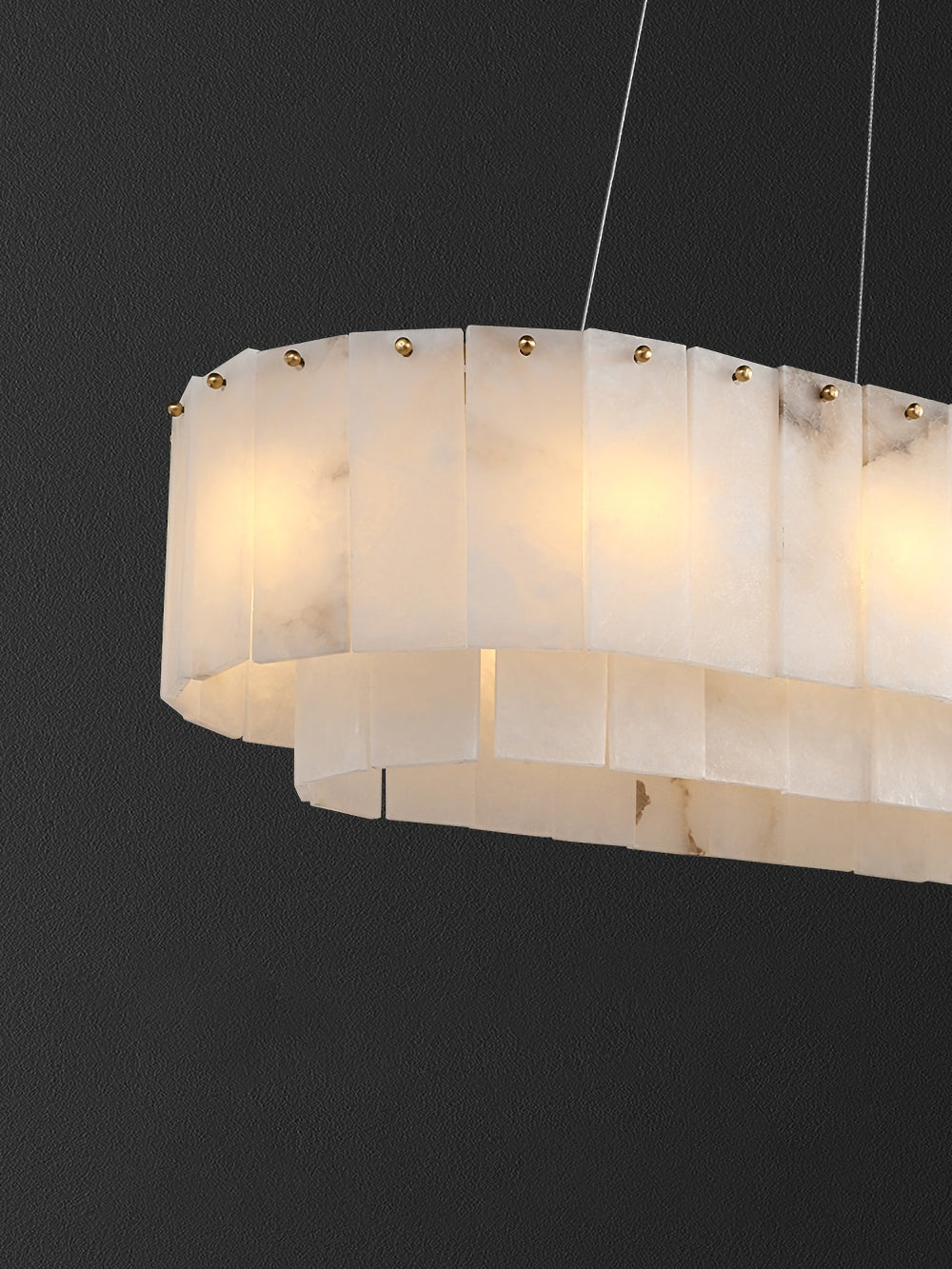 ChandelierPembridge Alabaster ChandelierL 100cm x 35cm x H 20cm / L 39.4″ x L 13.7″ x H 7.9″GoldLennar Visual