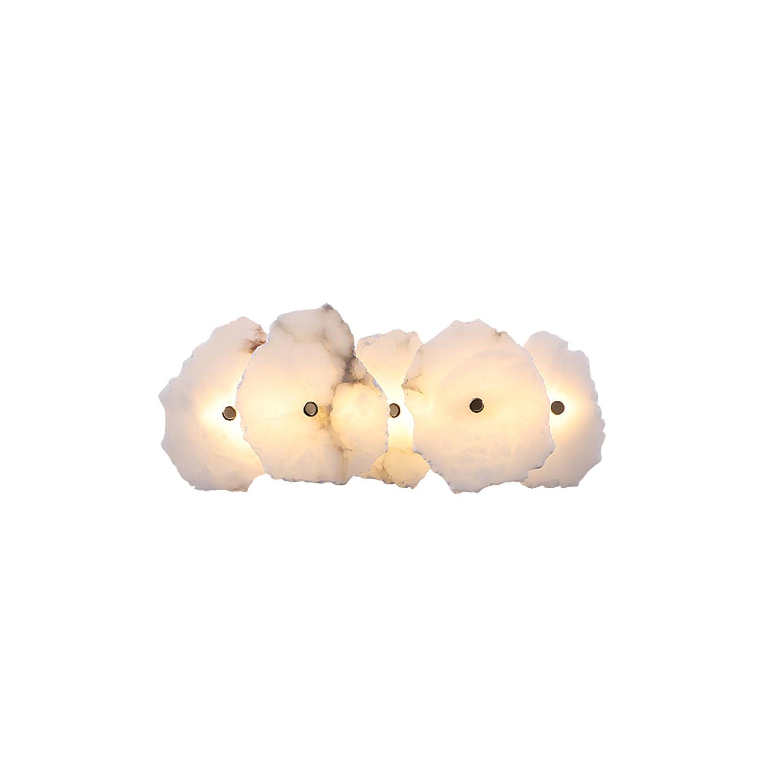 Wall LampPetra Wall Lamp5 heads L 46cm x W13cm x H 9cm / L 18.1″ x W 5.1″x H 3.5″Gold+ White AlabasterLennar Visual