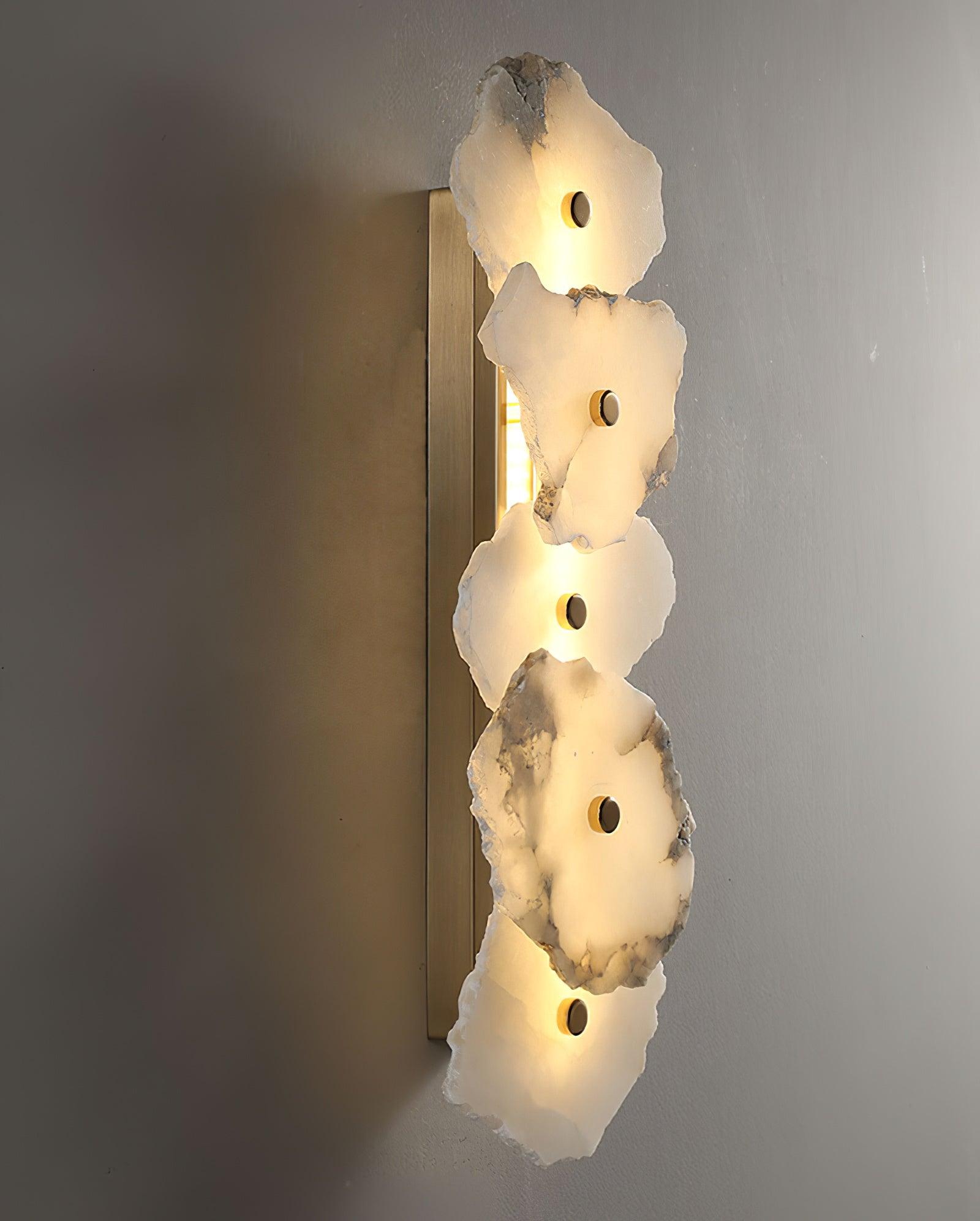 Wall LampPetra Wall Lamp3 heads L 40cm x W13cm x H 9cm / L 15.7″ x W 5.1″x H 3.5″Gold+ White AlabasterLennar Visual