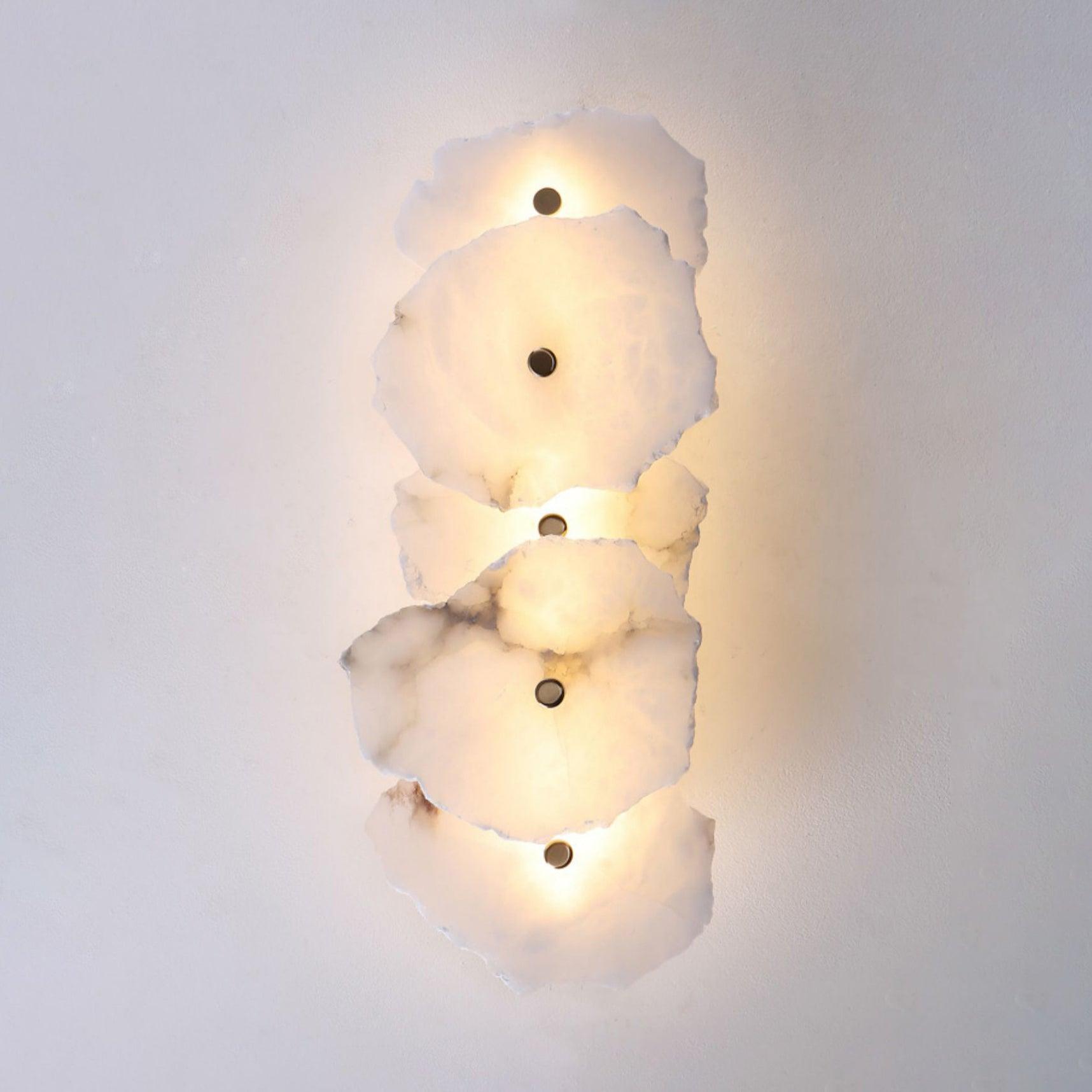 Wall LampPetra Wall Lamp3 heads L 40cm x W13cm x H 9cm / L 15.7″ x W 5.1″x H 3.5″Gold+ White AlabasterLennar Visual