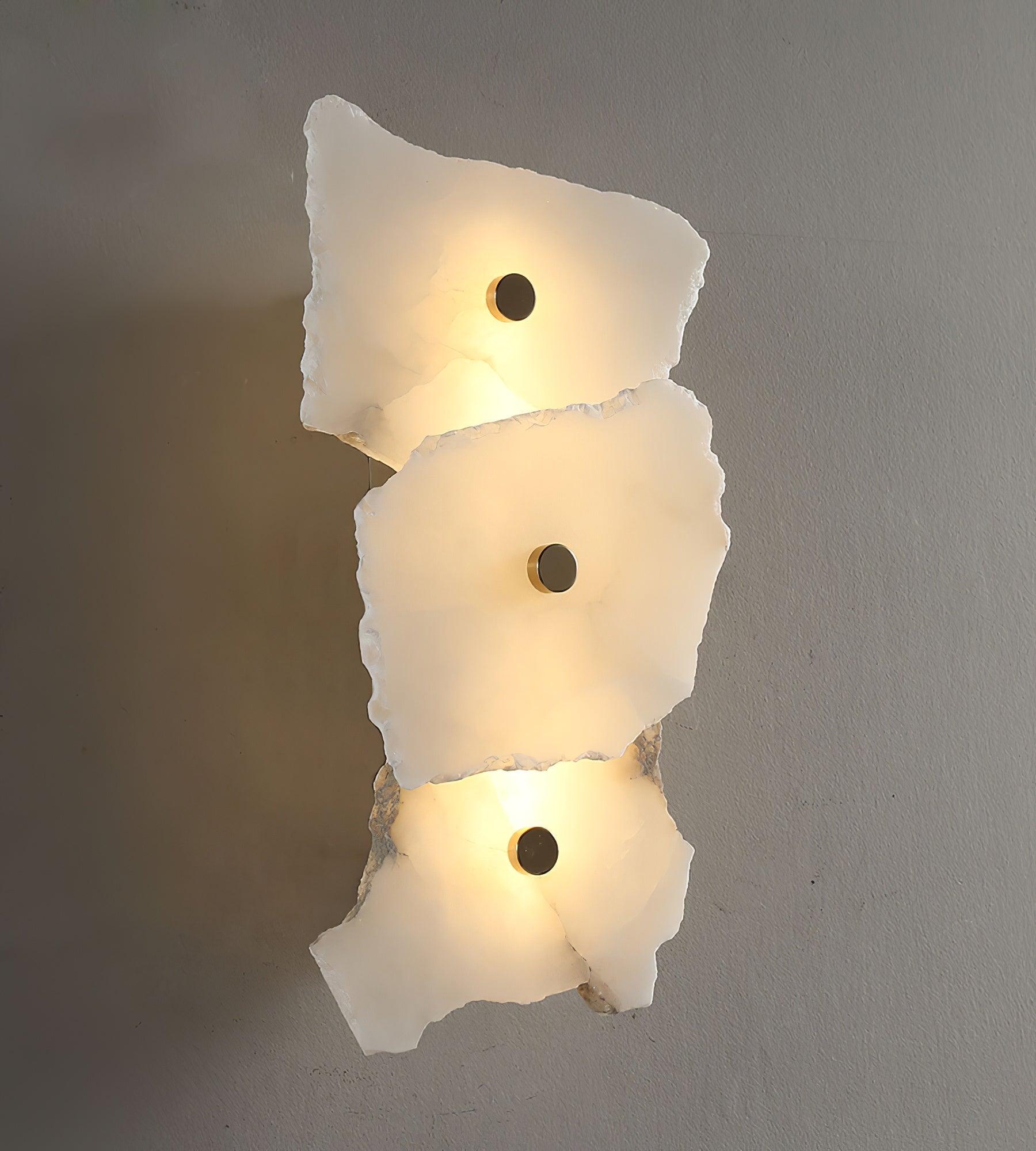 Wall LampPetra Wall Lamp3 heads L 40cm x W13cm x H 9cm / L 15.7″ x W 5.1″x H 3.5″Gold+ White AlabasterLennar Visual