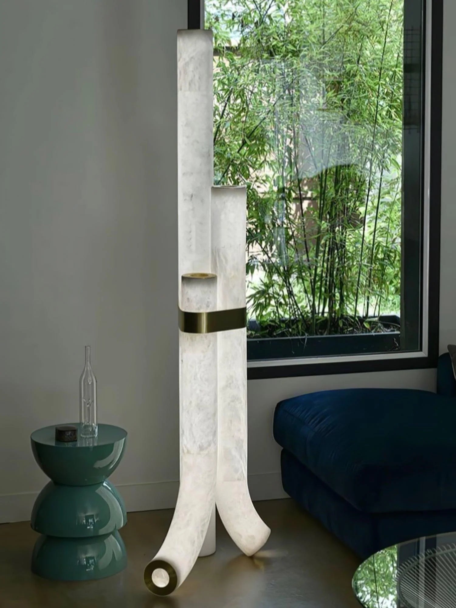 Floor LampPiped Alabaster Floor LampDia 45cm x H 150cm / ∅ 17.7″ x H 59.1″Cool LightLennar Visual