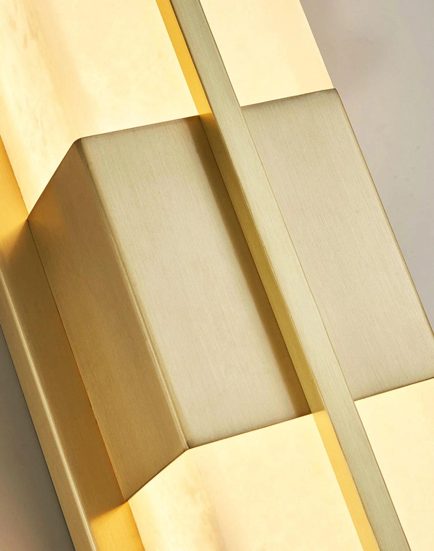 Wall SconceRectangular Alabaster Modern Brass Wall SconceDia 12cm x H 60cm / ∅ 4.7″ x H 23.6″ *2Brass & WhiteLennar Visual
