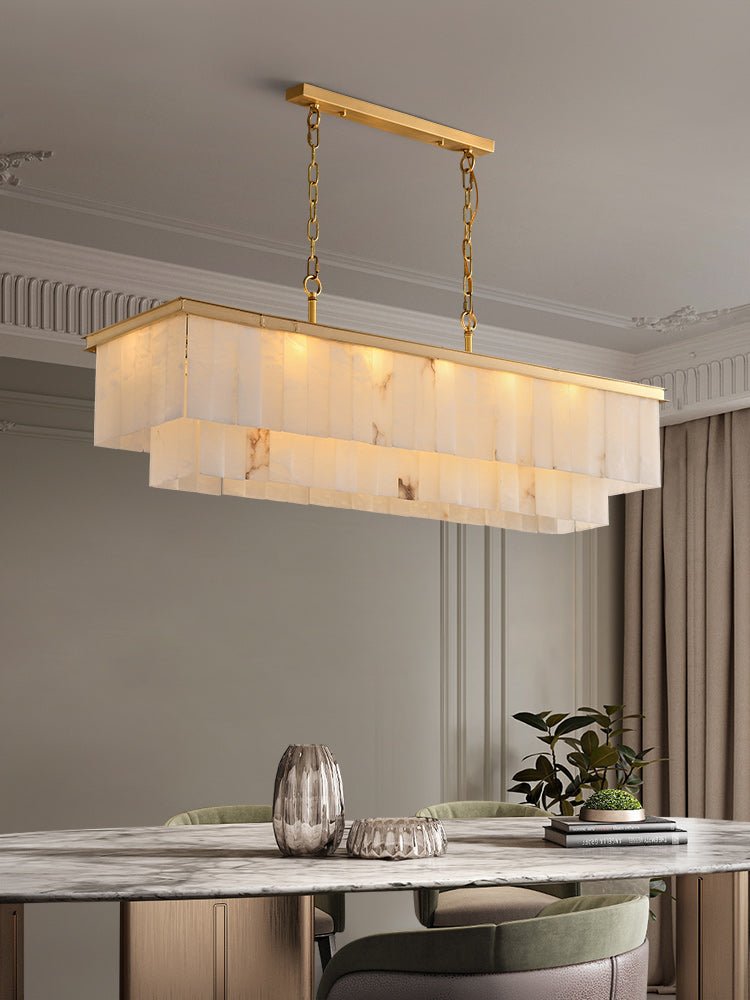 ChandelierRectangular marble chandelierL 80cm x W 35cm x H 40cm / ∅ 31.5″ x W 13.8″ x H 15.7″GoldLennar Visual