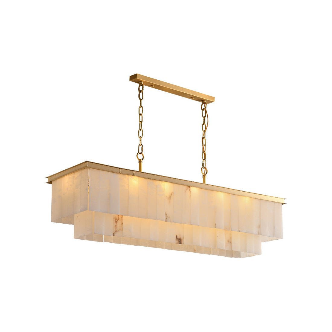 ChandelierRectangular marble chandelierL 80cm x W 35cm x H 40cm / ∅ 31.5″ x W 13.8″ x H 15.7″GoldLennar Visual