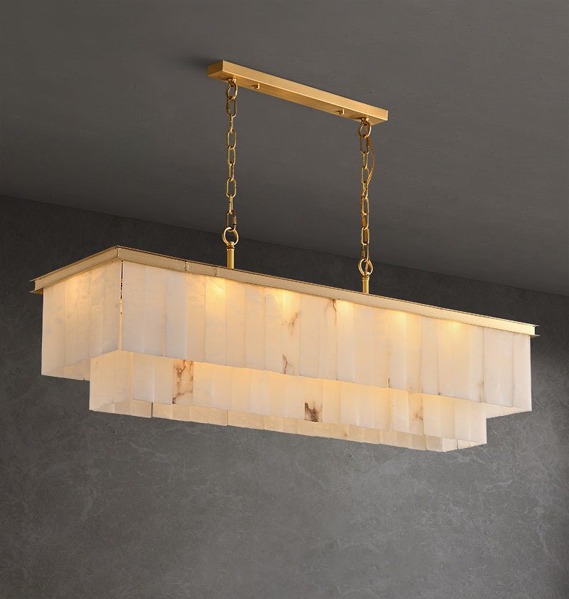 ChandelierRectangular marble chandelierL 80cm x W 35cm x H 40cm / ∅ 31.5″ x W 13.8″ x H 15.7″GoldLennar Visual