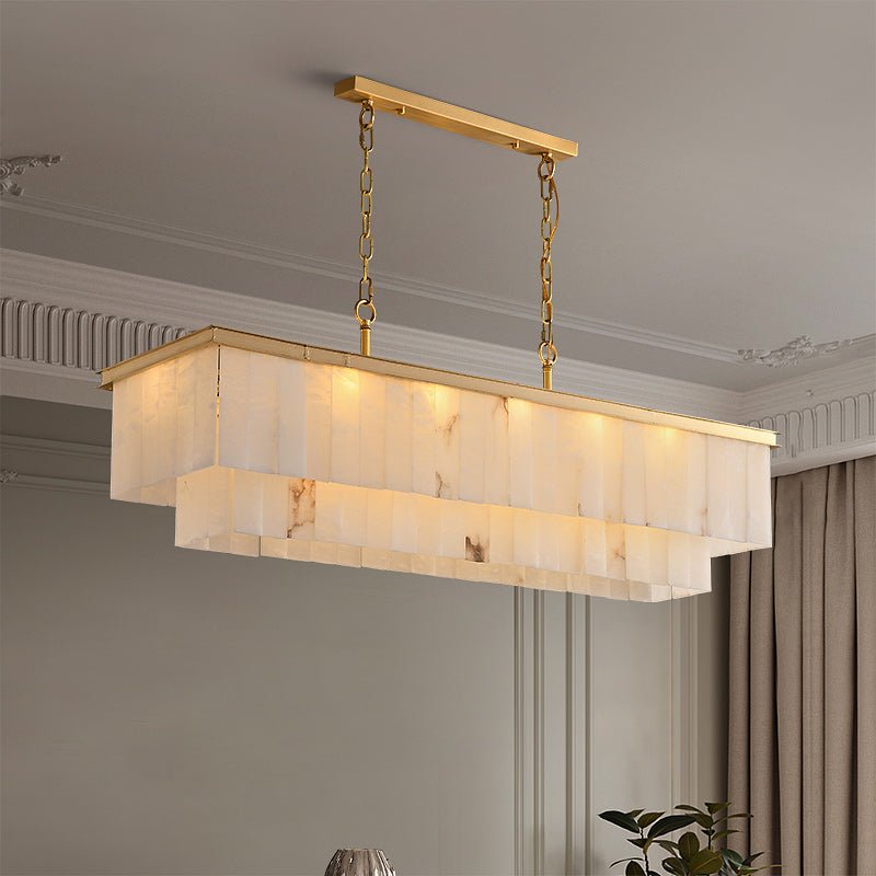 ChandelierRectangular marble chandelierL 80cm x W 35cm x H 40cm / ∅ 31.5″ x W 13.8″ x H 15.7″GoldLennar Visual