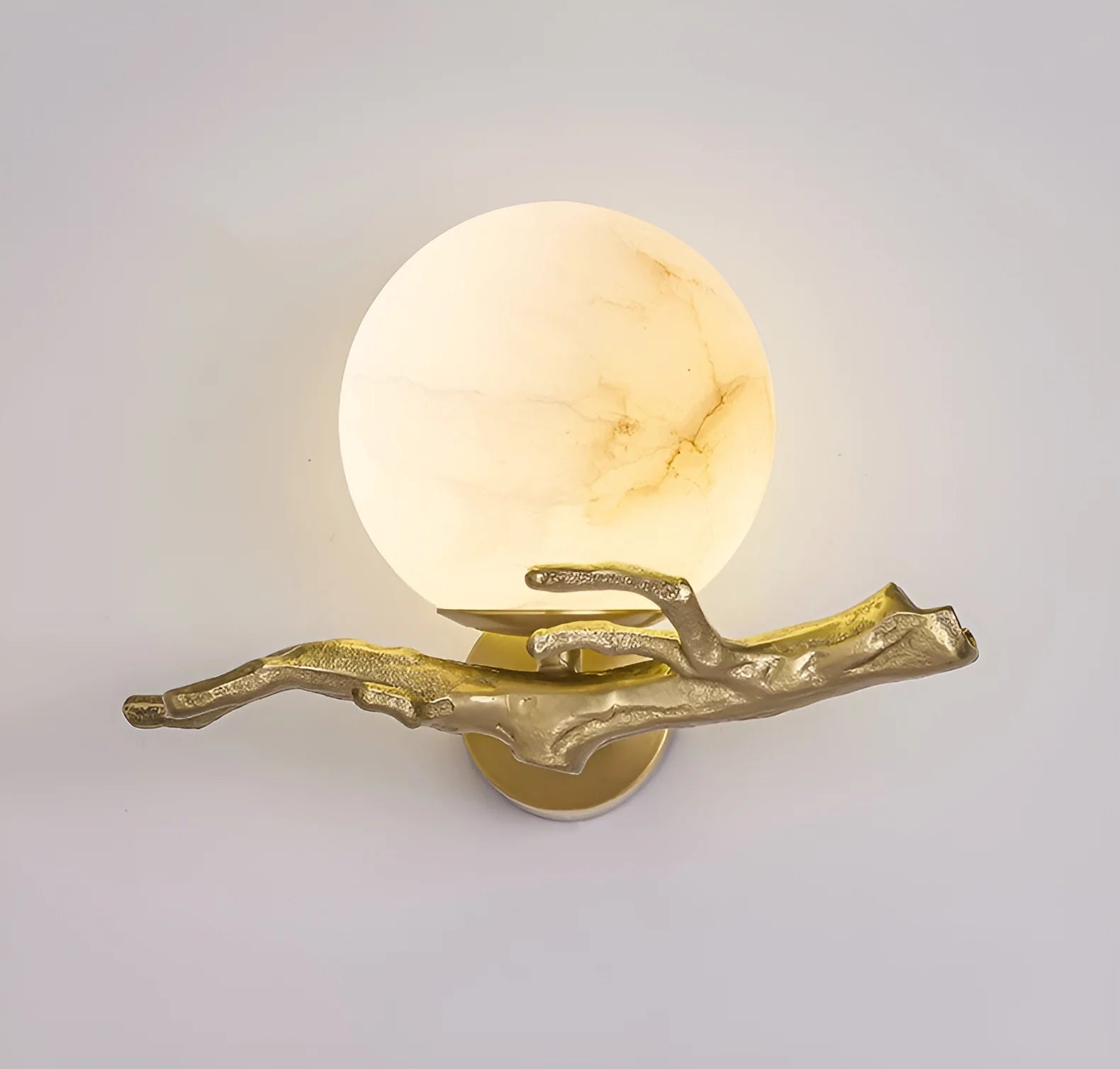 Wall LampRetro Brass Twigs Alabaster Wall LampDia 30cm x H 20cm / ∅ 11.8″ x H 7.9″ *2Brass & WhiteLennar Visual