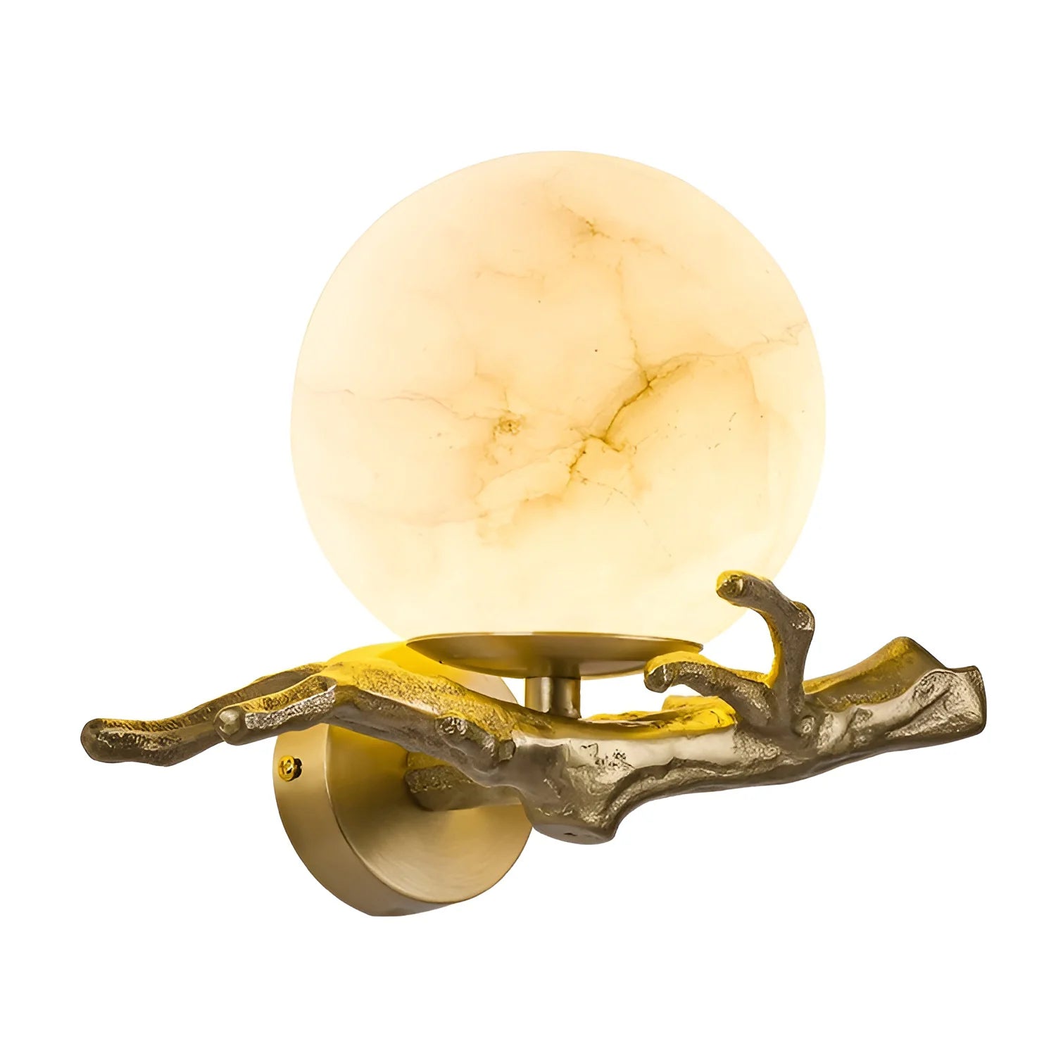 Wall LampRetro Brass Twigs Alabaster Wall LampDia 30cm x H 20cm / ∅ 11.8″ x H 7.9″ *2Brass & WhiteLennar Visual