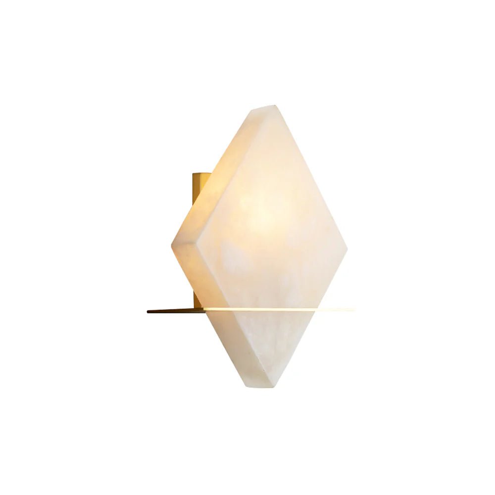 Wall SconcesRhombus Real Alabaster Wall SconceDia 20cm x H 30cm / ∅ 7.9″ x H 11.8″WhiteLennar Visual