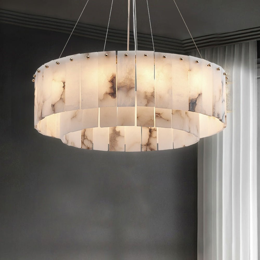 ChandelierRock Alabaster ChandelierDia 45cm x H 22cm / L 17.7″ x H 8.7″GoldLennar Visual