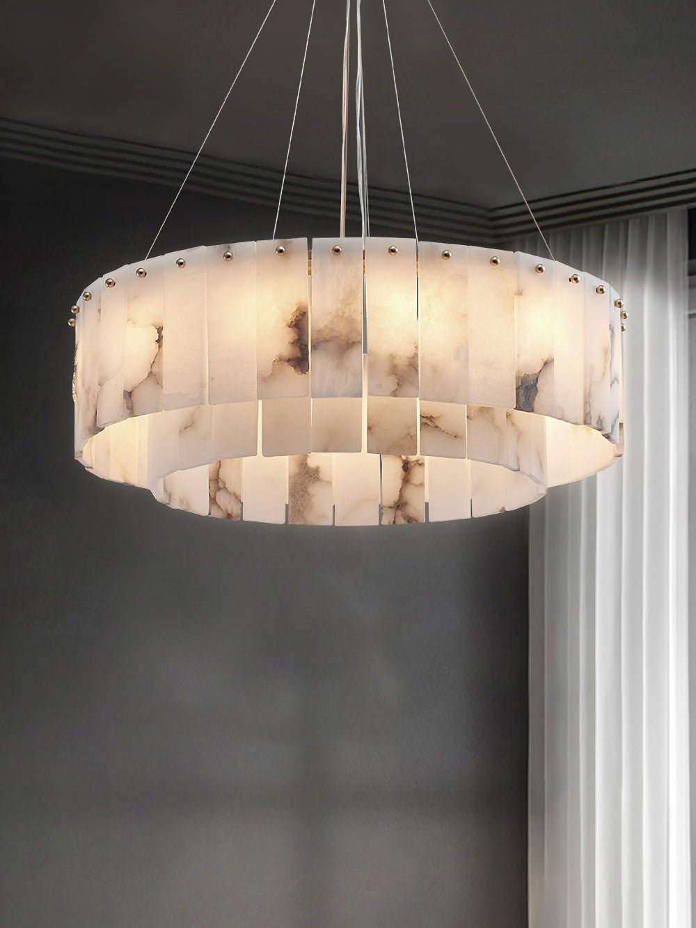 ChandelierRock Alabaster ChandelierDia 80cm x H 22cm / L 31.5″ x H 8.7″GoldLennar Visual