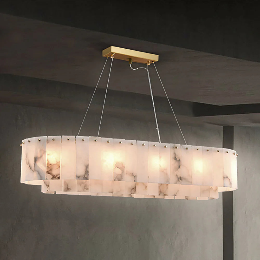 ChandelierRock Alabaster ChandelierDia 135cm x H 22cm / L 53.1″ x H 8.7″GoldLennar Visual