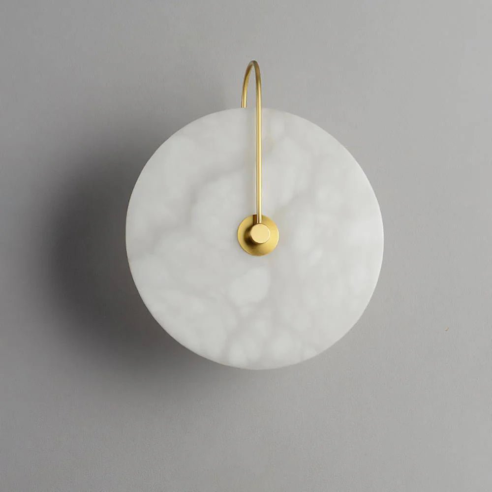 Wall LampRound Alabaster Modern Wall LampDia 30cm / ∅ 11.8″Gold & WhiteLennar Visual