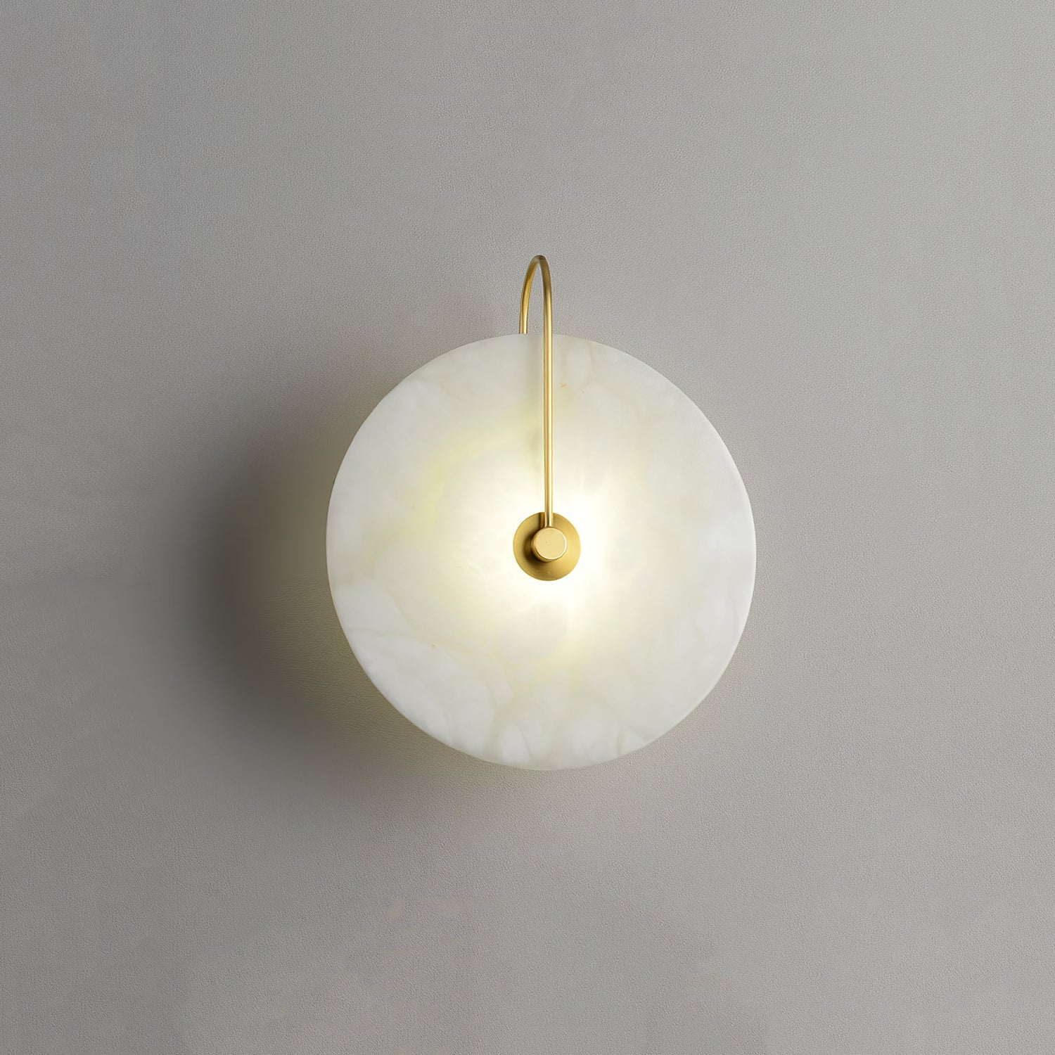 Wall LampRound Alabaster Modern Wall LampDia 15cm / ∅ 5.9″ *2Gold & WhiteLennar Visual