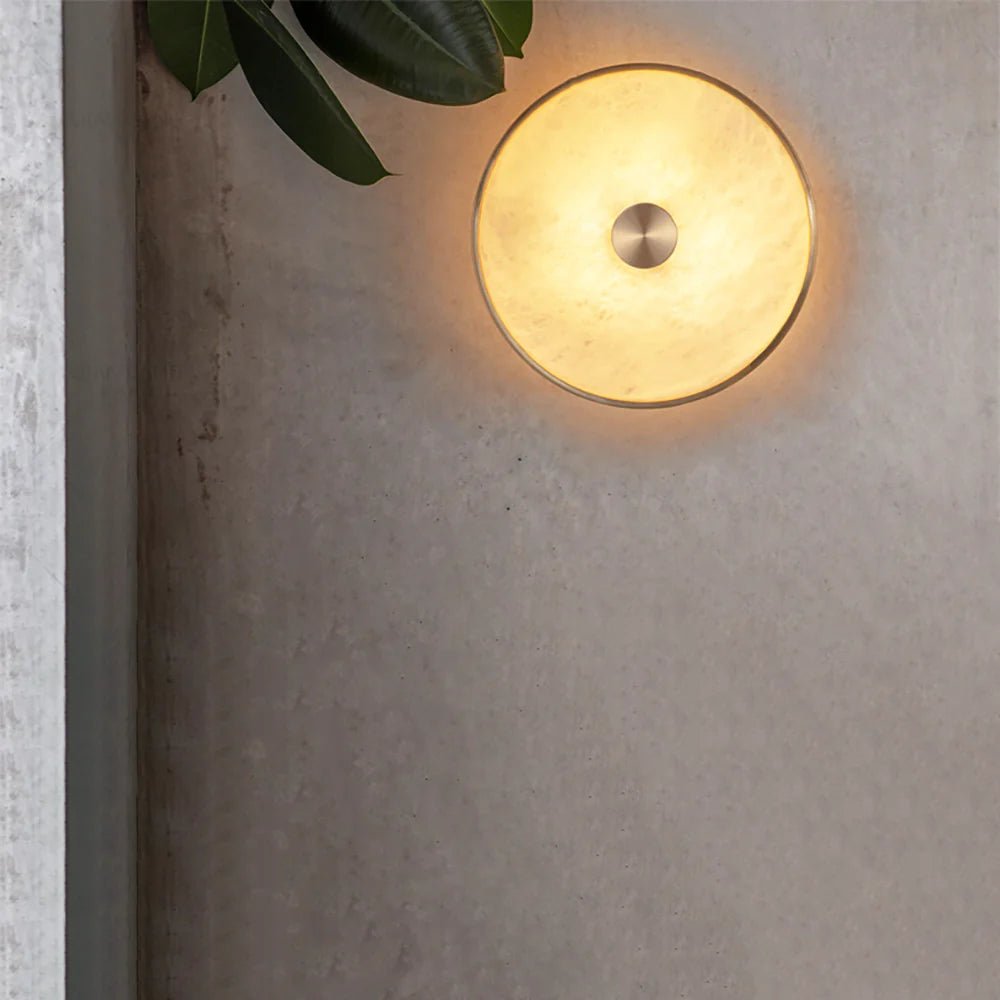 Wall LightRound Beran Alabaster Wall LightDia 26cm / ∅ 10.2″WhiteLennar Visual