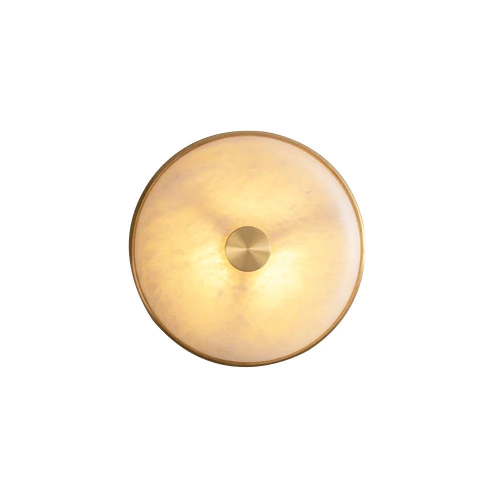 Wall LightRound Beran Alabaster Wall LightDia 26cm / ∅ 10.2″ *2WhiteLennar Visual