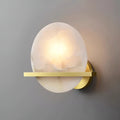 Wall LampRound Savion Alabaster Wall LampDia 20cm x H 20cm / ∅ 7.9″ x H 7.9″ *2Brass & WhiteLennar Visual