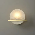 Wall LampRound Savion Alabaster Wall LampDia 20cm x H 20cm / ∅ 7.9″ x H 7.9″Brass & WhiteLennar Visual