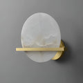 Wall LampRound Savion Alabaster Wall LampDia 20cm x H 20cm / ∅ 7.9″ x H 7.9″ *2Brass & WhiteLennar Visual